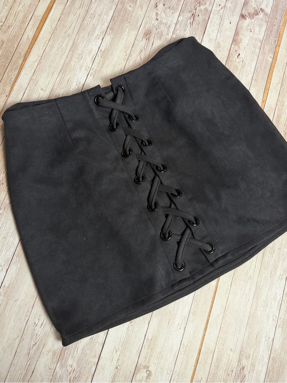 Black Lace-Up Mini Skirt - Picture 5 of 7